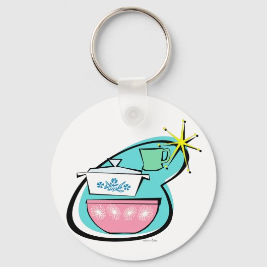 Atomic Cookware Design Button Sleutelhanger (Voorkant)