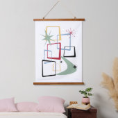 Atomic Era Abstracte Pleinen Midden-Eeuw Hangend Wandkleed (Slaapkamer)