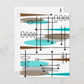 Atomic Era Geïnspireerd middenklasseontwerp 13 Briefkaart (Voorkant / Achterkant)
