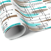 Atomic Era Geïnspireerd middenklasseontwerp 13 Cadeaupapier (Rol Hoek)