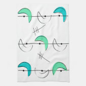 Atomic Era Geïnspireerd middenklasseontwerp 16 Theedoek (Verticaal)