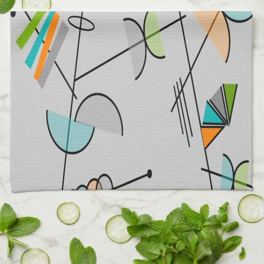 Atomic Era Geïnspireerd Placemat #90 Theedoek (Gevouwen)