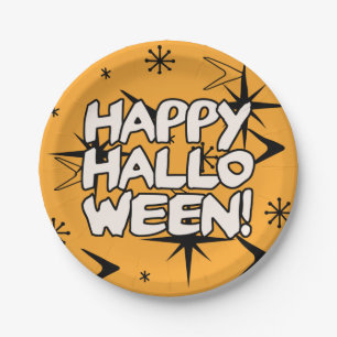 Atomic Era Happy Halloween Papieren Bordje