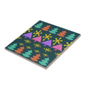 Atomic Era kerstbomen Kitsch Dark Tegeltje (Zijkant)