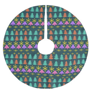 Atomic Era kerstbomen Kitsch Dark Tree Skirt Kerstboom Rok