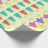 Atomic Era kerstbomen Kitsch Light Cadeaupapier (Hoek)