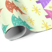 Atomic Era kerstbomen Kitsch Light Cadeaupapier (Rol Hoek)