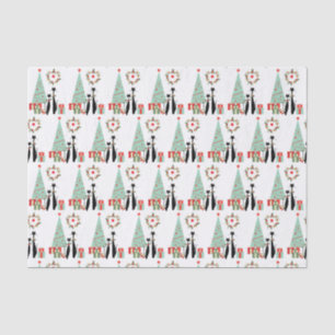 Atomic Era MCM Cool Cat Kerstboom Tissuepapier