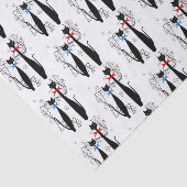 Atomic Era mid Century Modern Cool Cat Paar Tissuepapier (Detail)