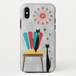 Atomic Era Mid Century Modern Koele Katten & Stoel iPhone X Hoesje