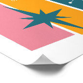 Atomic Era Rechthoeken Boomerang Starburst Mid Mod Poster (Hoek)