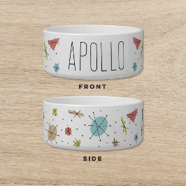 Atomic Era Retro Hond Kat Pet Voerbakje