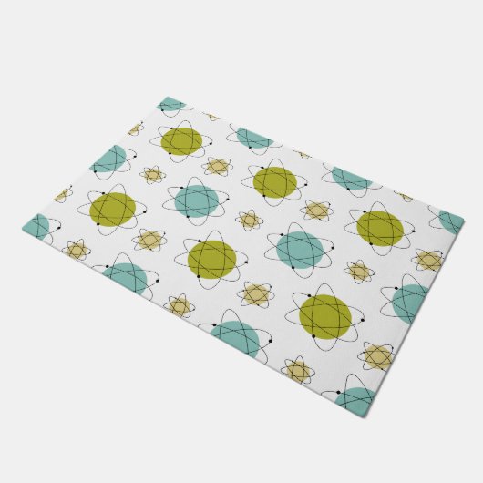 Atomic Era Science Midden-eeuw Modern Patroon Deurmat (Schuin)