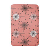 Atomic Era Sputnik Starburst Flowers Salmon Pink Badmat (Voorkant Verticaal)