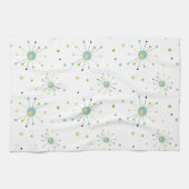 Atomic Era Starburst en Stippen Mid-eeuwse Moderne Theedoek (Horizontaal)