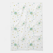 Atomic Era Starburst en Stippen Mid-eeuwse Moderne Theedoek (Verticaal)