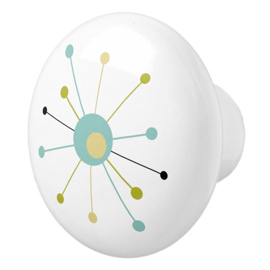 Atomic Era Starburst Mid Century Modern Keramische Knop (Rechts)