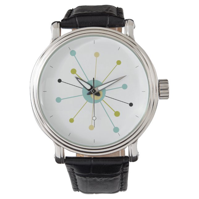 Atomic Era Starburst uit de middeleeuwen Horloge (Voorkant)