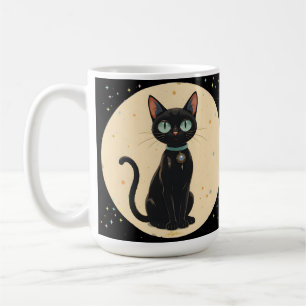 Atomic Futuristic Black Cat Moon Koffiemok
