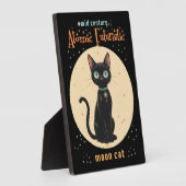 Atomic Futuristic Black Cat Moon met tekst Fotoplaat (Zijkant)