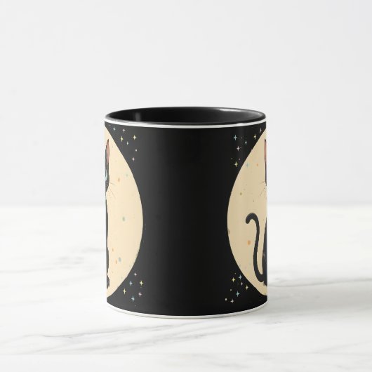 Atomic Futuristic Black Cat Moon Mok (Midden)