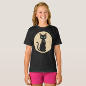 Atomic Futuristic Black Cat Moon T-shirt (Voorkant volledig)