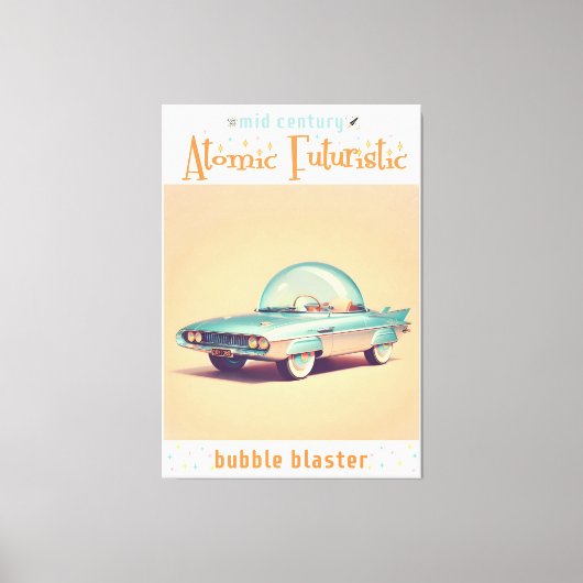 Atomic Futuristic Bubble Blaster Car Canvas Afdruk (Voorkant)