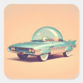 Atomic Futuristic Bubble Blaster Car Vierkante Sticker (Voorkant)