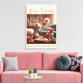 Atomic Futuristic Cherry Blossom Martini Canvas Afdruk (Insitu (Woonkamer))