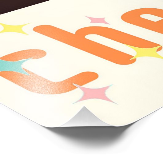 Atomic Futuristic Cherry Blossom Martini Foto Afdruk (Hoek)