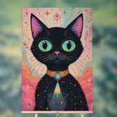 Atomic Futuristic Cosmic Black Cat Universe Acryl Bord (Neutraal)