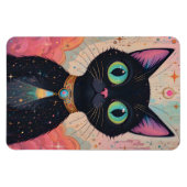 Atomic Futuristic Cosmic Black Cat Universe Magneet (Horizontaal)