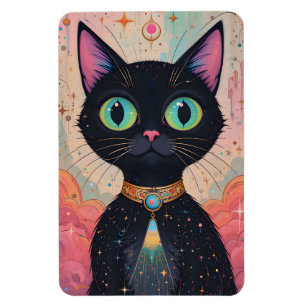 Atomic Futuristic Cosmic Black Cat Universe Magneet