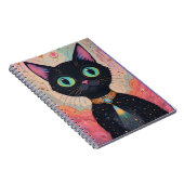 Atomic Futuristic Cosmic Black Cat Universe Notitieboek (Rechterzijde)