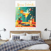 Atomic Futuristic Cosmic Storm Martini Canvas Afdruk (Insitu (Slaapkamer))