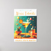 Atomic Futuristic Cosmic Storm Martini Canvas Afdruk (Voorkant)