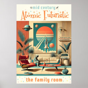 Atomic Futuristic Florida Space Age Familiekamer Poster