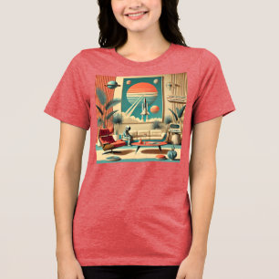 Atomic Futuristic Florida Space Age Familiekamer Tri-Blend Shirt