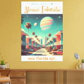 Atomic Futuristic New Florida Apartments Canvas Afdruk (Insitu (Woonkamer))