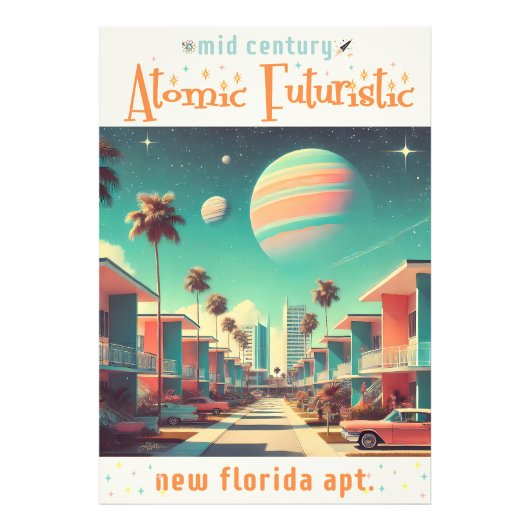 Atomic Futuristic New Florida Apartments Foto Afdruk (Voorkant)