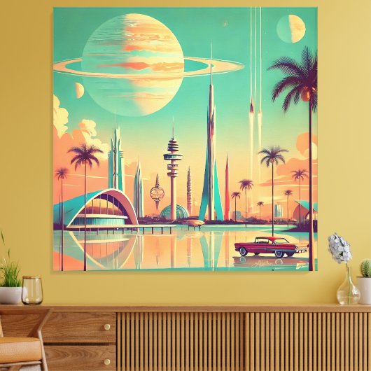 Atomic Futuristic New Florida Canvas Afdruk (Insitu (Woonkamer))