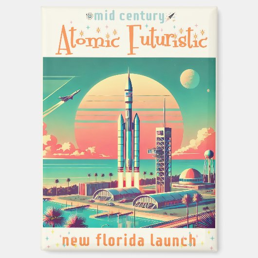 Atomic Futuristic New Florida Launch Site Magneet (Voorkant)
