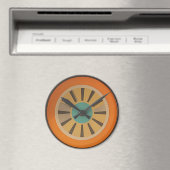 Atomic Futuristic Orange Slice Clock Image Magneet (Insitu (Vaatwasser))