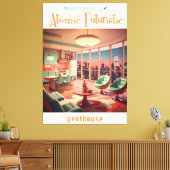 Atomic Futuristic Penthouse Apartment Canvas Afdruk (Insitu (Woonkamer))