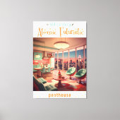 Atomic Futuristic Penthouse Apartment Canvas Afdruk (Voorkant)