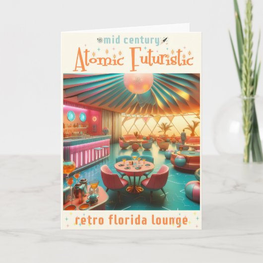 Atomic Futuristic Retro Florida Lounge Kaart (Voorkant)