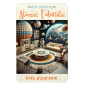 Atomic Futuristic Space Age Kids Playroom Magneet (Verticaal)