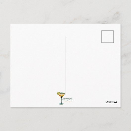 Atomic Futuristic The Leaping Cat Lounge Briefkaart (Achterkant)