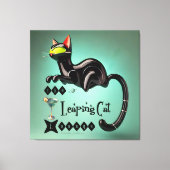 Atomic Futuristic The Leaping Cat Lounge Canvas Afdruk (Voorkant)