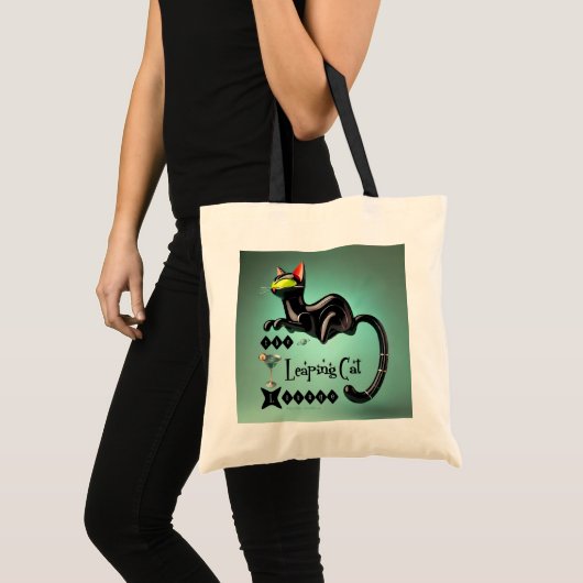 Atomic Futuristic The Leaping Cat Lounge Tote Bag (Voorkant (product))